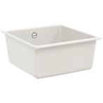 vidaXL Wasbak Wit 430 x 460 mm 80% Kwarts en 20% Hars, Huis en Inrichting, Verzenden, Nieuw