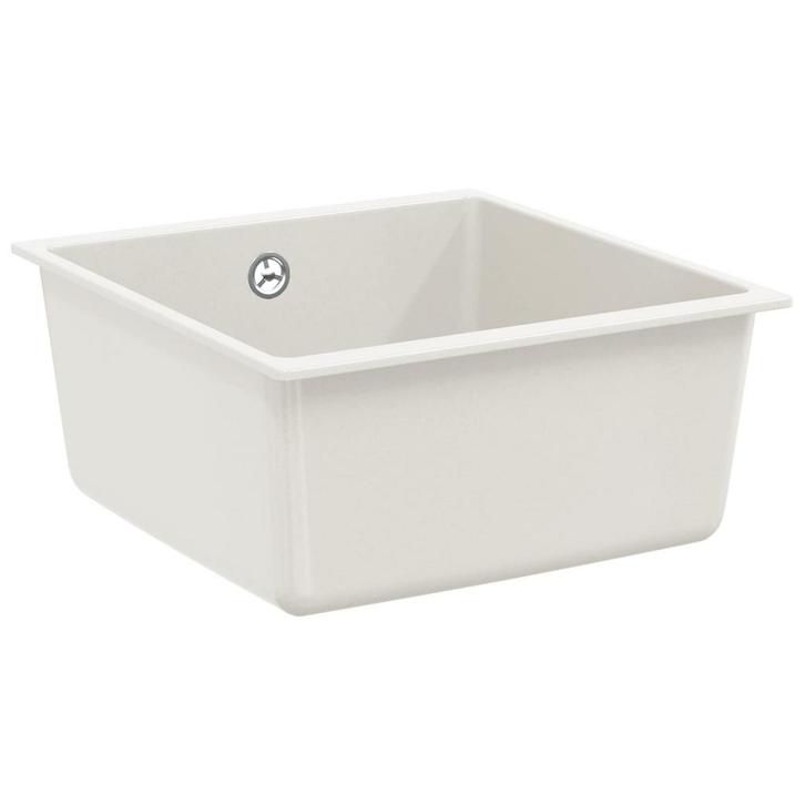 vidaXL Wasbak Wit 430 x 460 mm 80% Kwarts en 20% Hars, Huis en Inrichting, Keuken | Keukenelementen, Nieuw, Verzenden