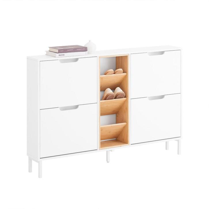 2dekans | SoBuy Schoenenkast FSR183-WN - 4 Kieplades - 3, Huis en Inrichting, Kasten | Schoenenkasten, Ophalen of Verzenden