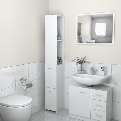 vidaXL Badkamerkast 25x26,5x170 cm bewerkt hout hoogglans, Huis en Inrichting, Badkamer | Badkamermeubels, Nieuw, Verzenden
