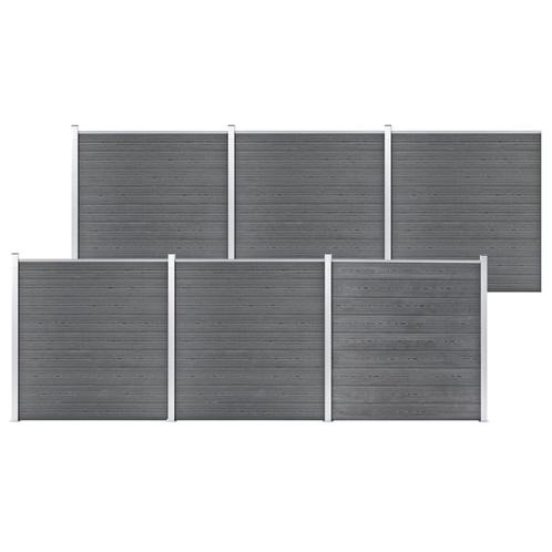 vidaXL Schutting 1045x186 cm HKC grijs, Tuin en Terras, Tuinhekken en Hekwerk, Nieuw, Verzenden