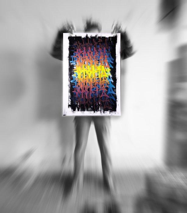 Utopia - Pixo style São Paulo - Rainbow, Antiquités & Art, Art | Objets design