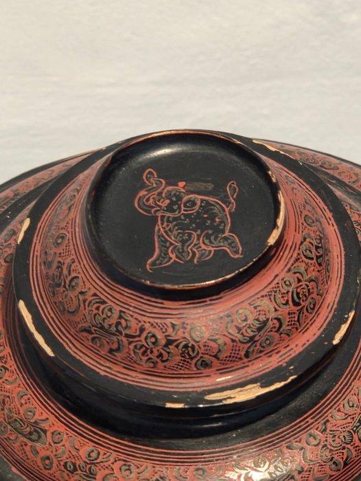 Prachtig Groot Antiek/Semi-antiek Birmees Lakwerk (Hsun-ok), Antiek en Kunst, Kunst | Niet-Westerse kunst