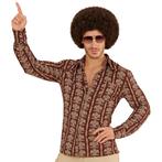 Disco 70S Blouse Bruin Heren Old School, Verzenden, Nieuw