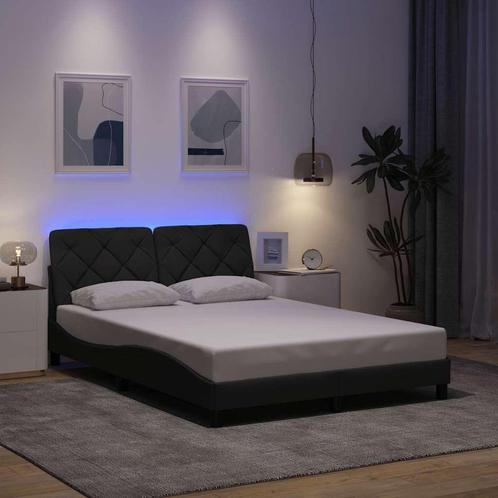 vidaXL Bedframe met LED zonder matras 140x190 cm stof, Huis en Inrichting, Slaapkamer | Bedden, Nieuw, Verzenden
