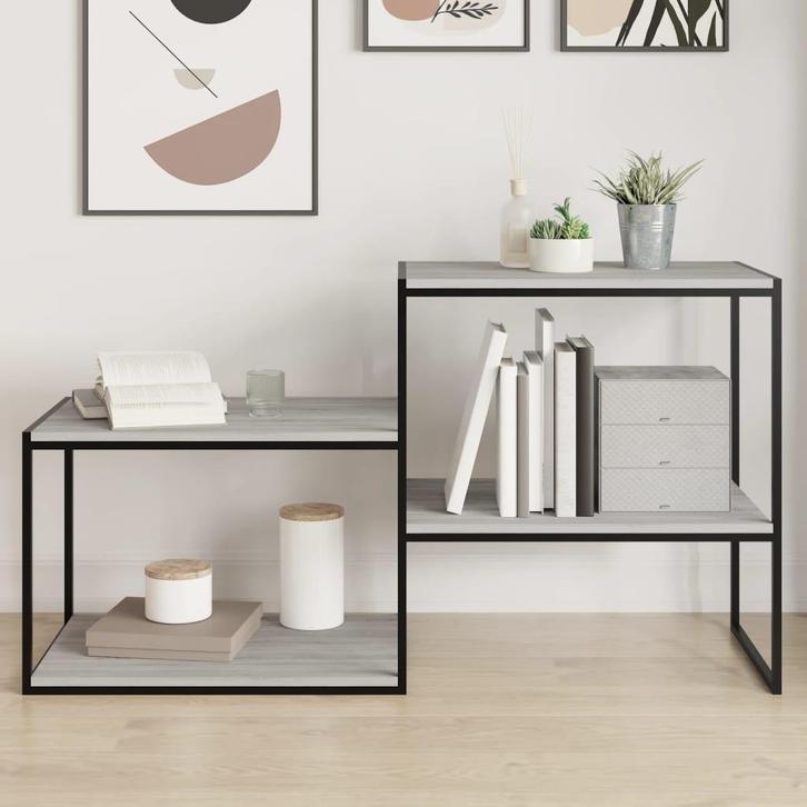 vidaXL Wandschappen 4 st 60x40x1,5 cm bewerkt hout grijs, Huis en Inrichting, Woonaccessoires | Wandplanken en Boekenplanken, Nieuw