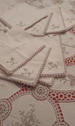 Tafelkleed (9) - 165 cm - 165 cm - Linnen tafelkleed met, Antiek en Kunst