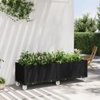 vidaXL Plantenbak met wielen 160x50x54 cm polypropeen zwart, Tuin en Terras, Verzenden, Nieuw