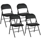 TRUUSK Set van 4 Kunstleren Klapstoelen - Metalen Frame tot, Verzenden, Nieuw