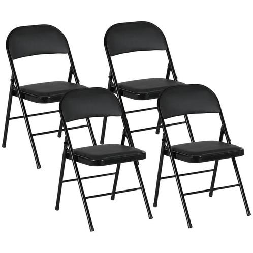 TRUUSK Set van 4 Kunstleren Klapstoelen - Metalen Frame tot, Huis en Inrichting, Stoelen, Verzenden