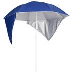 vidaXL Parasol de plage avec parois latérales Bleu 215, Verzenden