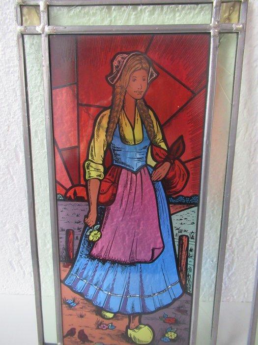 Glas-in-loodraam (2) - 1950-1960, Antiquités & Art, Curiosités & Brocante