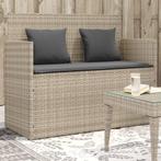 vidaXL Tuinbank met kussens poly rattan lichtgrijs, Tuin en Terras, Verzenden, Nieuw