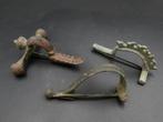 Roman period: nice lot consisting of 3 bronze Roman fibulae