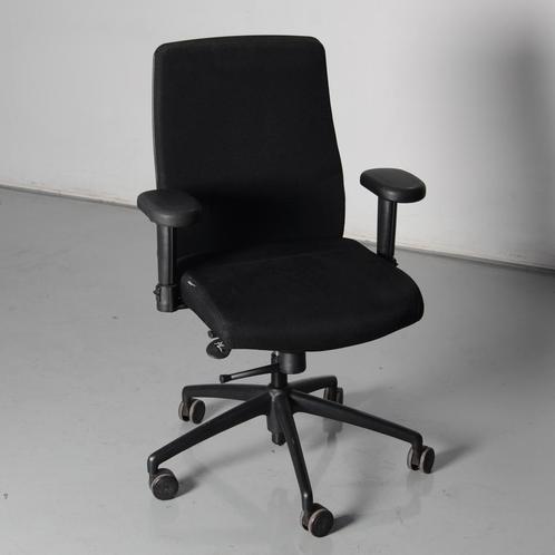 Interstuhl Y152 bureaustoel, zwart, 2D armleggers, Maison & Meubles, Chaises de bureau, Enlèvement ou Envoi