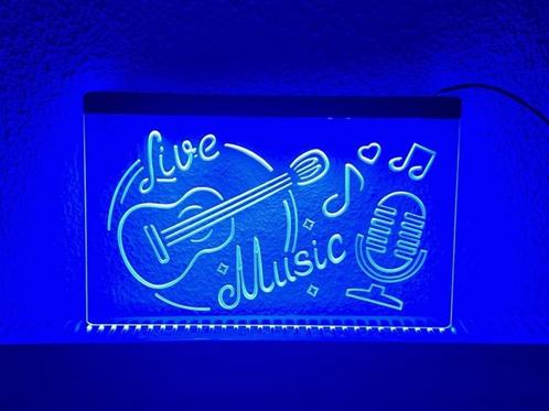 Live muziek neon bord lamp LED verlichting reclame lichtbak, Huis en Inrichting, Lampen | Overige, Nieuw, Verzenden