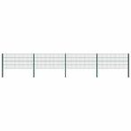 vidaXL Schuttingpaneel met palen ijzer 694,5x80 cm groen, Verzenden, Nieuw