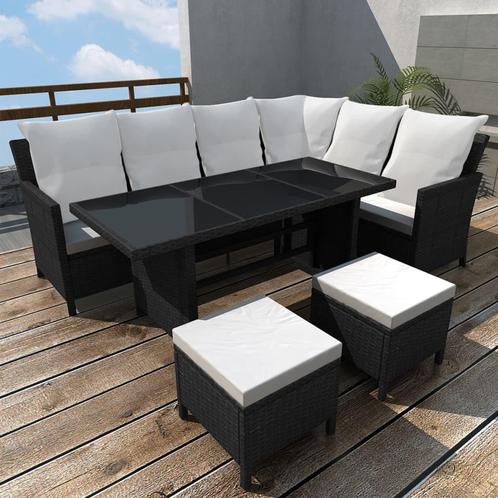 vidaXL Salon de jardin 4 pcs avec coussins Résine, Tuin en Terras, Tuinsets en Loungesets, Verzenden