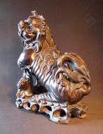 Vos, hond, teefje met jongen - Hout - China - Qing Dynastie, Antiek en Kunst