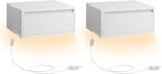 2x zwevend / hangend nachtkastje met lamp in 3 kleuren - 35, Huis en Inrichting, Slaapkamer | Nachtkastjes, Verzenden, Nieuw