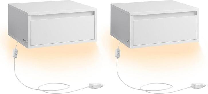 2x zwevend / hangend nachtkastje met lamp in 3 kleuren - 35, Huis en Inrichting, Slaapkamer | Nachtkastjes, Verzenden