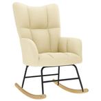 vidaXL Schommelstoel stof crèmekleurig, Huis en Inrichting, Stoelen, Verzenden, Nieuw