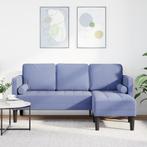 vidaXL 3-Zits L-Vormige Zetel Jeans Blauw 160 cm Stof, Huis en Inrichting, Verzenden, Nieuw