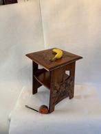 Bijzettafel - fraaie houten bijzettafel met florale