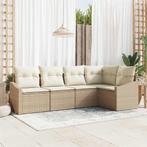 vidaXL Tuin Eettafel Set met kussen met opslag 5 pcs Beige, Tuin en Terras, Verzenden, Nieuw