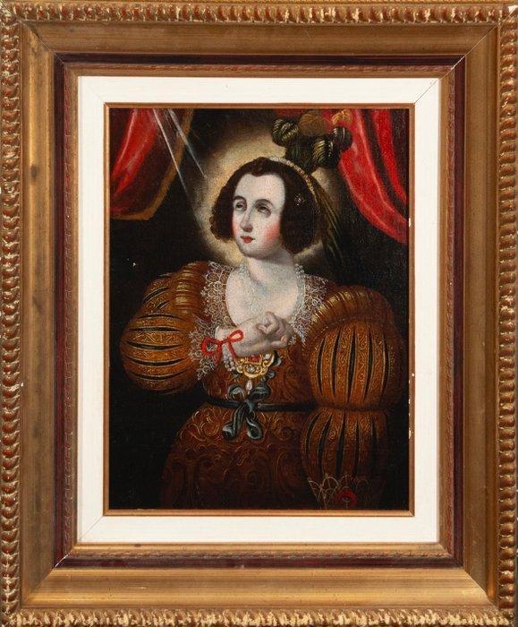 Colonial school (XVII) - La conversión de María Magdalena, Antiek en Kunst, Kunst | Schilderijen | Klassiek