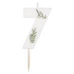 Witte Kaars 7 Jaar Gebladerd 5cm, Hobby en Vrije tijd, Verzenden, Nieuw