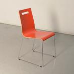 Frontseat kantinestoel, oranje, sledeframe, Huis en Inrichting, Stoelen, Ophalen of Verzenden, Gebruikt