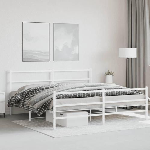 vidaXL Bedframe met hoofd- en voeteneinde metaal wit 200x200, Huis en Inrichting, Slaapkamer | Bedden, Nieuw, Verzenden