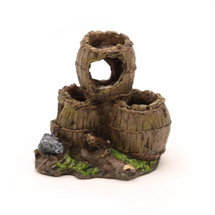 Houten tonnen 10cm / Aquariumdecoratie As-198, Dieren en Toebehoren, Vissen | Aquaria en Toebehoren, Nieuw, Verzenden
