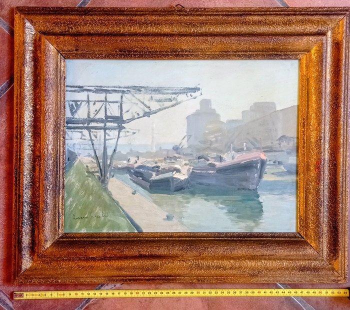 Lucio Lecchi (1913-1985) - Basilia - Porto sul Reno, Antiek en Kunst, Kunst | Schilderijen | Klassiek