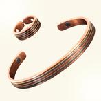 Set koperen gezondheids-klemarmband plus verstelbare ring, Sport en Fitness, Ophalen of Verzenden, Nieuw