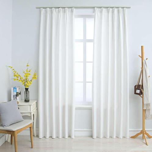 vidaXL Gordijnen verduisterend met haken 2 st 140x175 cm, Huis en Inrichting, Stoffering | Gordijnen en Lamellen, Nieuw, Verzenden