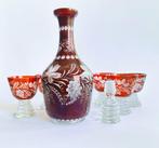 Egermann - Drinkset (7) - Egermann Boheems robijnrood glazen, Antiek en Kunst