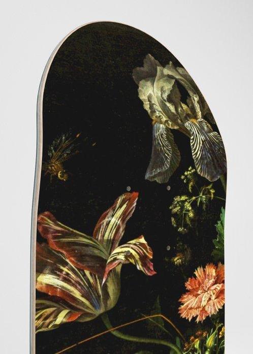 Daprès Abraham Mignon - Flowers mignon Diptych Skateboard, Antiek en Kunst, Kunst | Designobjecten