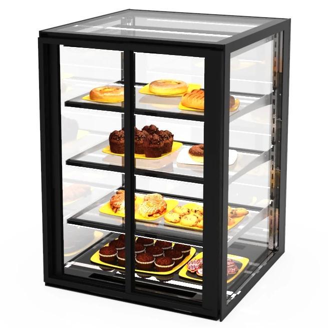 Neutrale Vitrine | INTEGRA | Zwart | 4 Niveaus |, Zakelijke goederen, Horeca | Keukenapparatuur, Nieuw in verpakking, Verzenden