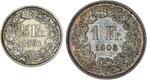 Zwitserland. Lot of 2 coins: 1/2 & 1 Franc 1903/1961 (Zonder