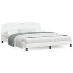 vidaXL Bed met matras kunstleer wit 180x200 cm, Verzenden