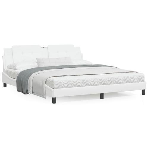 vidaXL Bed met matras kunstleer wit 180x200 cm, Maison & Meubles, Chambre à coucher | Lits, Envoi