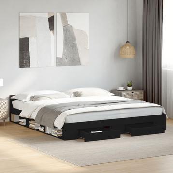 vidaXL Bedframe met lades bewerkt hout zwart 180x200 cm, Huis en Inrichting, Slaapkamer | Bedden, Verzenden, Nieuw