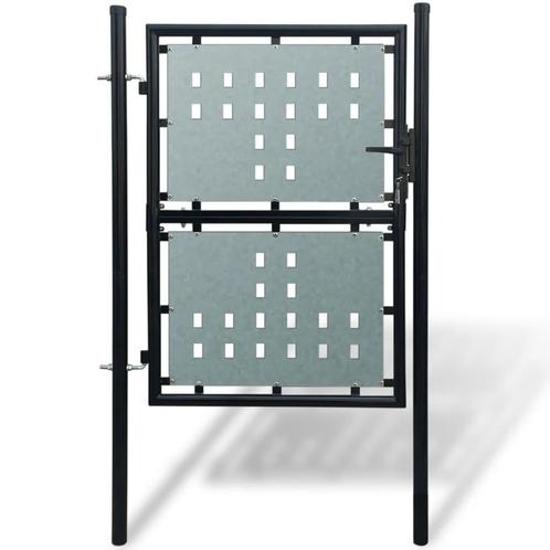 vidaXL Portail simple de clôture Noir 100x175 cm, Jardin & Terrasse, Portes de jardin, Neuf, Envoi