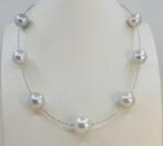 Halsketting - 18 karaat Witgoud, ALGT gecertificeerde ronde