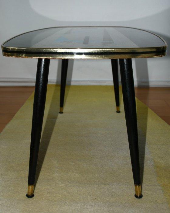 Table basse - H 48 cm - Laiton, Bois, Verre, Métal - Table, Huis en Inrichting, Overige Huis en Inrichting