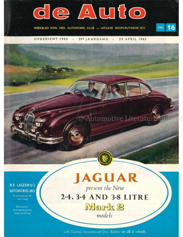 1962 DE AUTO MAGAZINE 16 NEDERLANDS, Livres, Autos | Brochures & Magazines