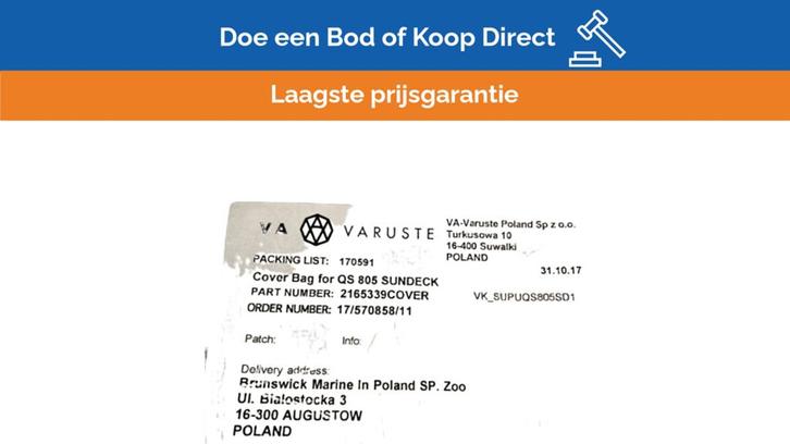 Bieden: Quicksilver Cover Bag for QS805 Sundeck, Watersport en Boten, Bootonderdelen, Ophalen of Verzenden