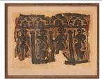 Oud-Egyptisch Wol Belangrijk Textielfragment met figuren. 5e